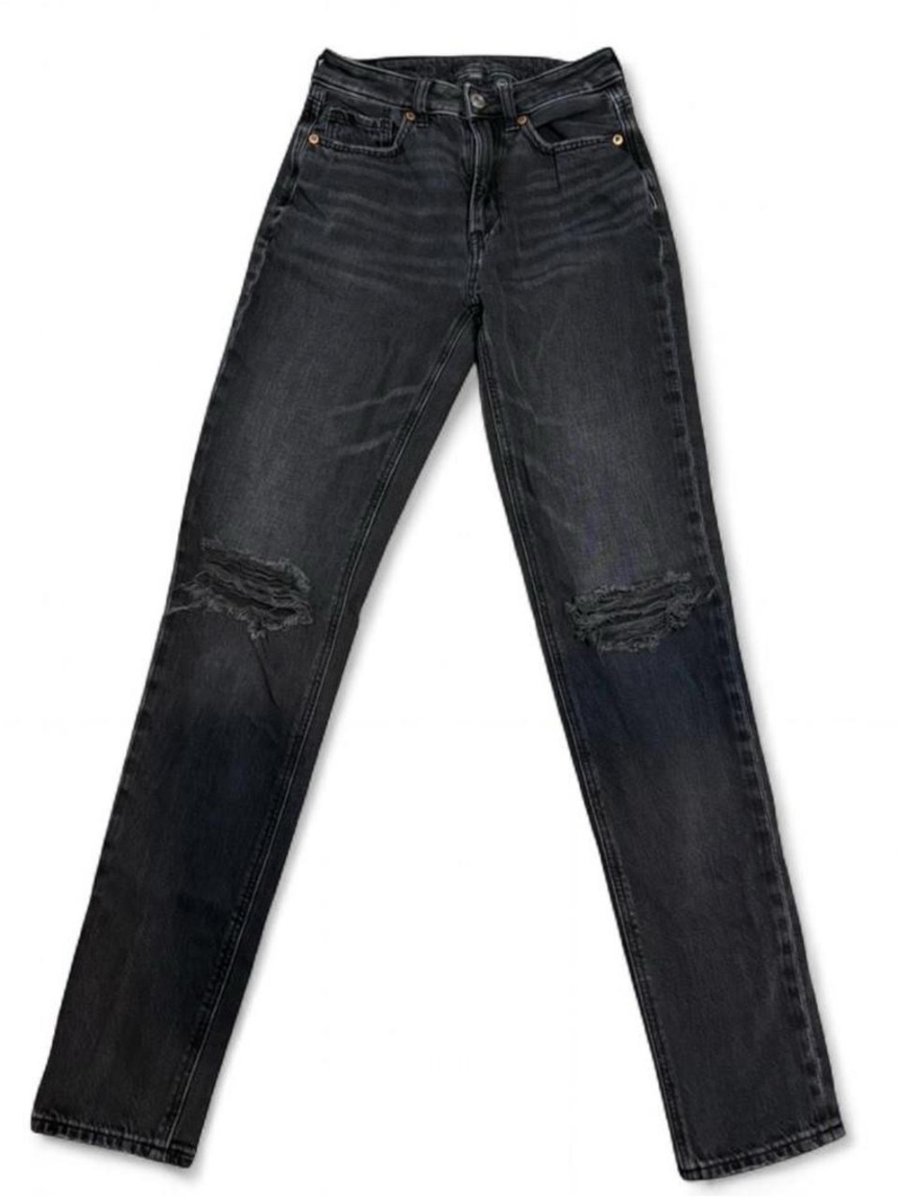American Eagle Outfitters Black Distressed Skinny Jeans